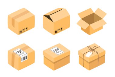 Karton Kutu Taşıma ve Paketleme Vektörü Ayarları