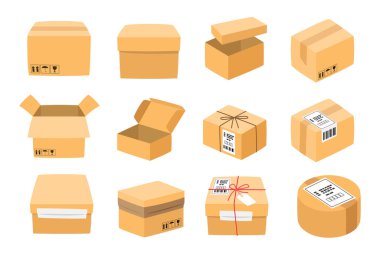 Karton Kutu Taşıma ve Paketleme Vektörü Ayarları