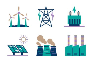 Düz Endüstriyel Yapı Vektörü Kümesi