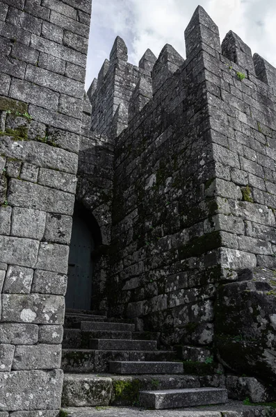 Zamek Lanhoso Castelo Lanhoso Wejście Fortyfikacji Zamknięte Widok Przodu Povoa — Zdjęcie stockowe