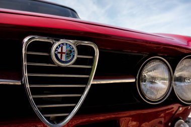 25 Mart 2023, The Alfa Romeo Classic Vehicles Tour Esposende, Braga, Portekiz.