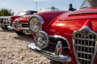 25 Mart 2023, The Alfa Romeo Classic Vehicles Tour Esposende, Braga, Portekiz.