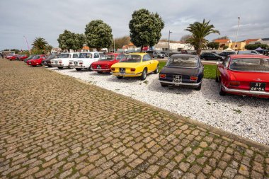 25 Mart 2023, The Alfa Romeo Classic Vehicles Tour Esposende, Braga, Portekiz.