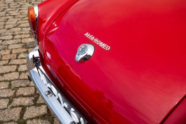 25 Mart 2023, The Alfa Romeo Classic Vehicles Tour Esposende, Braga, Portekiz.