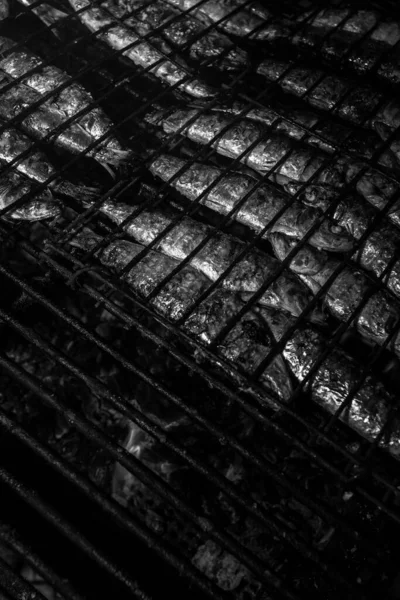Sardines Grilling Sardines Під Час Святкування Партії Святого Іоанна Брага — стокове фото