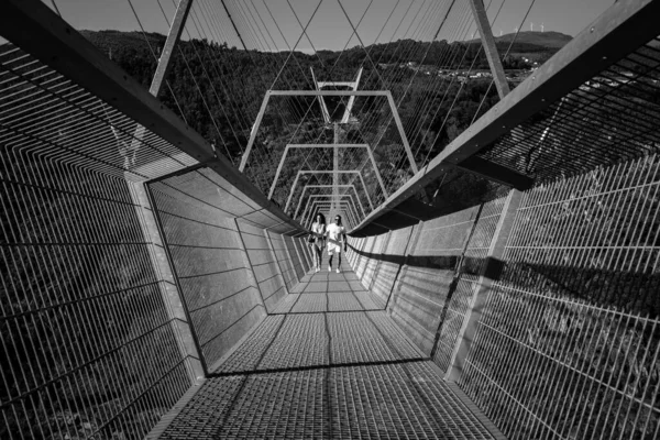 Julio 2023 Caminando Por Puente Colgante 516 Aroucageopark Arouca Portugal — Foto de Stock
