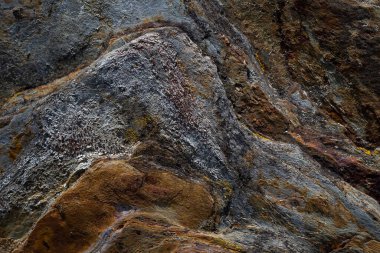 Mantarlı Antik Taşlar, Arouca Geo Park, Aveiro, Portekiz 'den soyut yakın çekim detayları.