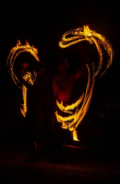 2023年8月10日 マラティッチの火災ショー ヴィアム メディエルヴァル サンタ マリア サンタ マリア フィラ ポルトガル — ストック写真