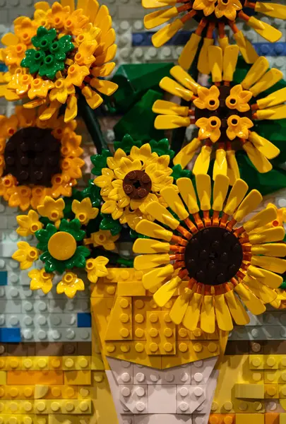Октября 2023 Произведения Искусства Выполненные Lego Время Braga Brick Fan Стоковое Изображение