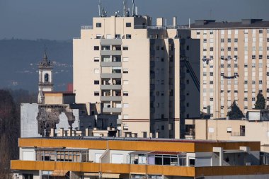 2 Şubat 2024, Braga City, Portekiz 'den Eski Apartmanlar.