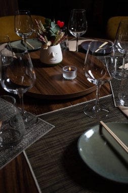 Sevgililer Günü 'nde Restoran Masası Dekorasyonu, Braga, Portekiz.