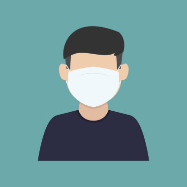 İnsan maske düz tasarım vektör çizimi kullanır