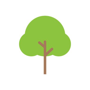 Yeşil çevre konsepti, ağaç, düz tasarım vektör illüstrasyonu