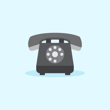 Retro telefon düz tasarım vektör çizimi