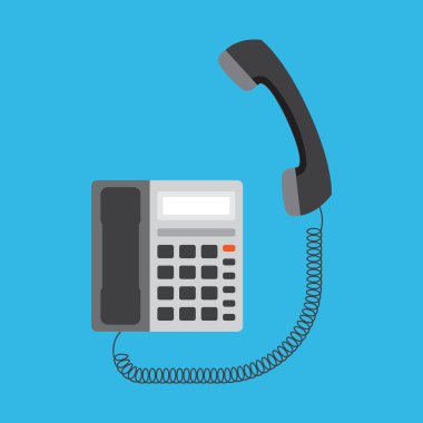 Telefon ofisi düz tasarım vektör çizimi