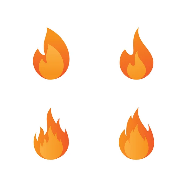 Feuer Symbol Setzt Vektor Design Vorlage — Stockvektor