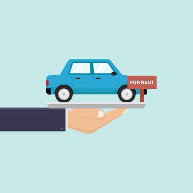 Kiralık düz tasarım vektör çizimi için el arabası