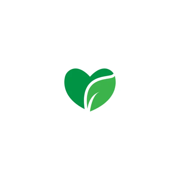 Logo Liścia Serca Wzór Wektora Zdrowego Serca Logo — Wektor stockowy