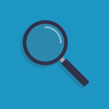 Büyüteç, düz tasarım vektör çizimi