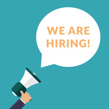 İş adamlarının elinde megafon, iş olanakları, iş olanakları düz tasarım vektör çizimi