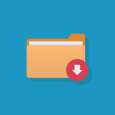 Dosya, dosya ve ok indir, düz tasarım vektör illüstrasyonu