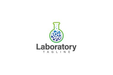 Laboratory bottles logo vector design