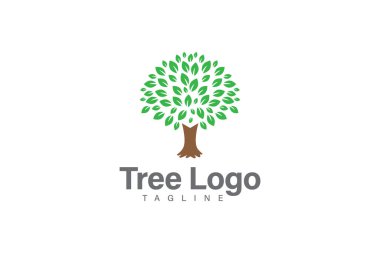 Tree and leaf logo design vector clipart