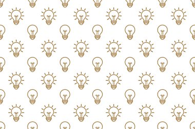 Light bulb electricity seamless pattern on white background vector design