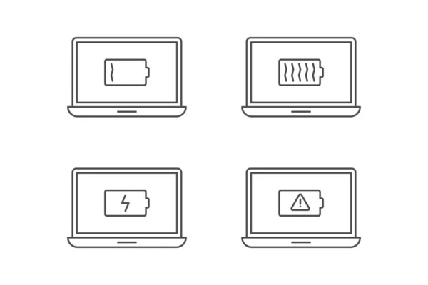 Diseño Vectores Icono Notificación Computadora Portátil Batería — Archivo Imágenes Vectoriales