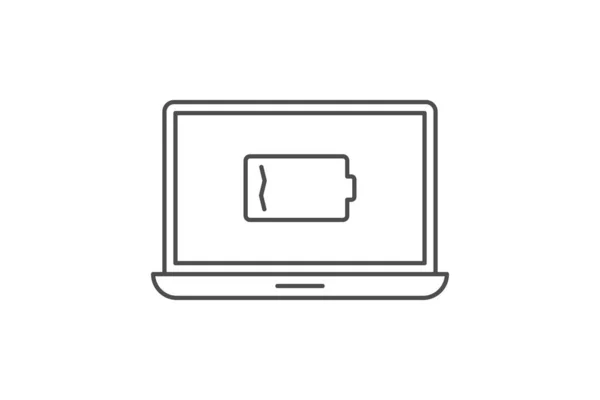Laptop Batterij Melding Pictogram Vector Ontwerp — Stockvector