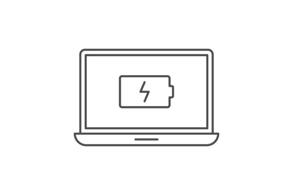 Laptop Und Akku Benachrichtigung Icon Vektor Design — Stockvektor