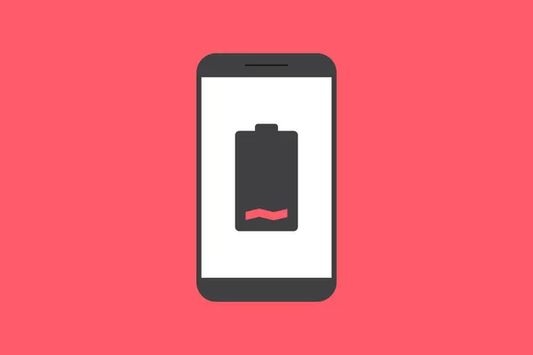 Smartphone Notificación Batería Símbolo Signo Icono Vector Teléfono Inteligente Batería — Archivo Imágenes Vectoriales