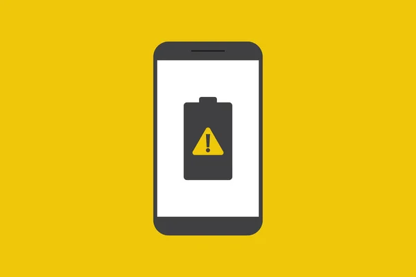 Smartphone Simbolo Segno Icona Vettoriale Notifica Della Batteria Smartphone Batteria — Vettoriale Stock
