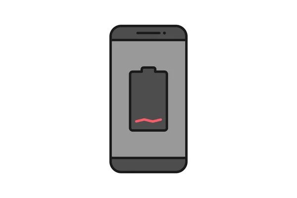 Smartphone Notificación Batería Símbolo Signo Icono Vector Teléfono Inteligente Batería — Archivo Imágenes Vectoriales