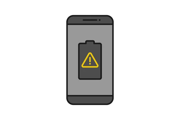 Smartphone Simbolo Segno Icona Vettoriale Notifica Della Batteria Smartphone Batteria — Vettoriale Stock
