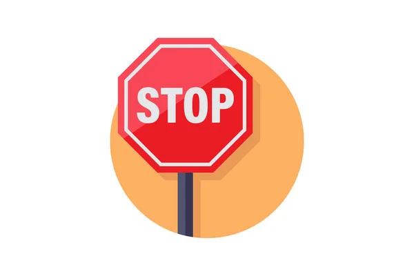 Segno Stop Simbolo Illustrazione Piatto Design Vettoriale — Vettoriale Stock
