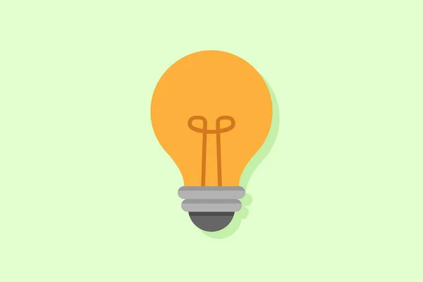 Light Bulb Vector Flat Yellow Bulb Flat Design Vector Illustration — Stock Vector