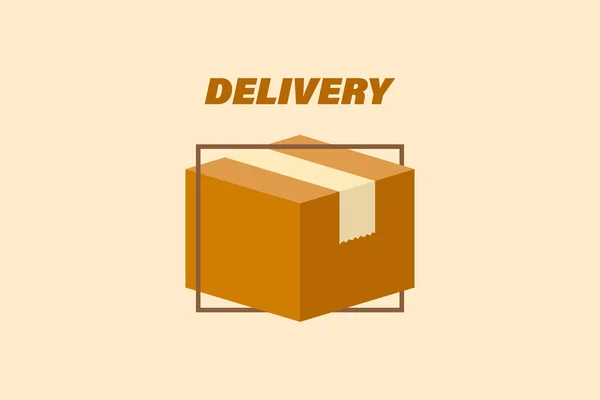 Cardboard Vector Flat Shipping Packaging Delivery Flat Design Vector Illustration — Stock Vector