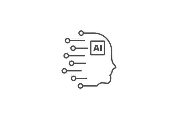 人工知能Aiアイコンベクトルデザイン人間の頭部技術シンボル — ストックベクタ