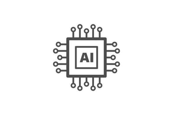 Artificial Intelligence Icon Vector Design Processor Cip Symbol — Stock Vector