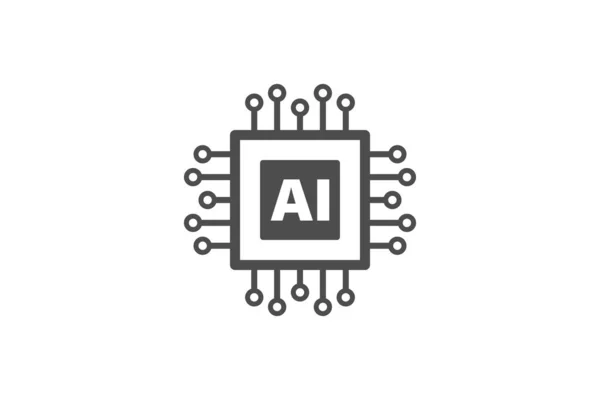 Intelligenza Artificiale Icona Vettoriale Design Con Processore Cip Simbolo — Vettoriale Stock