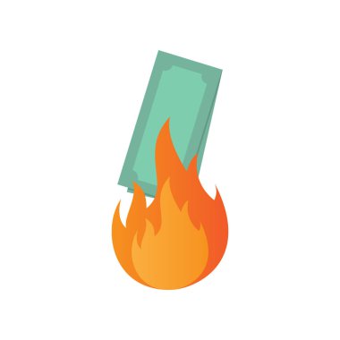 Para yakma vektör tasarımı illüstrasyonu