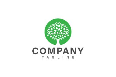 Ağaç yeşili logo tasarımı vektörü