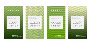 Arkaplan pankartı geometrik çizgi renk tasarım vektörü, dikey pankart seti