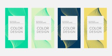 Arkaplan pankartı soyut çizgi renk tasarım vektörü, dikey pankart seti