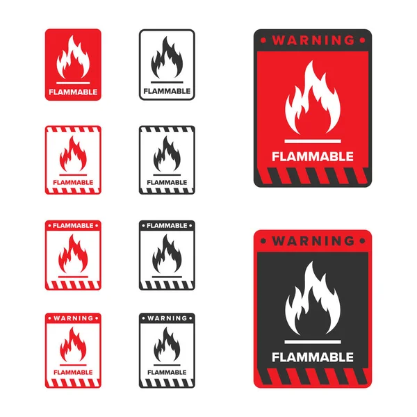 stock vector Flammable icon sign vector design, warning icon for explosive or flammable materials