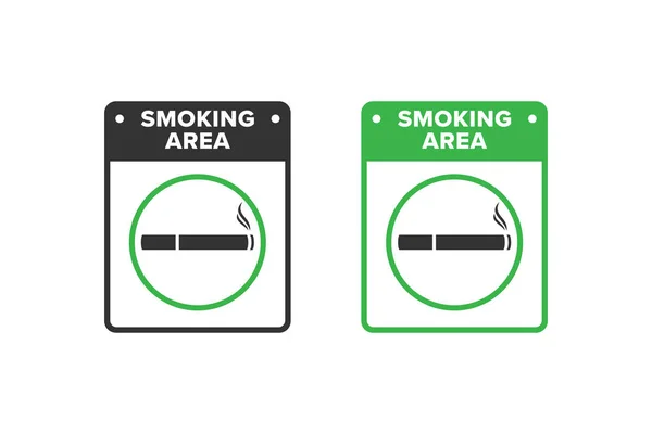 吸烟图标符号矢量设计 吸烟区图标板绿色 — 图库矢量图片
