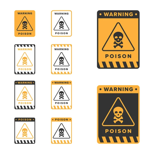 stock vector Poison icon vector design, highly toxic material hazard icon board