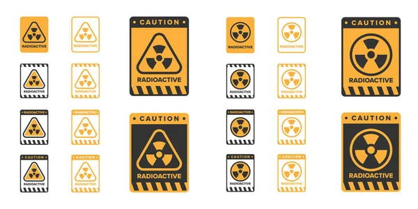 Nukleare Strahlung Radioaktive Ikone Zeichen Design Vektor Strahlungsgefahr Ikone Bord — Stockvektor