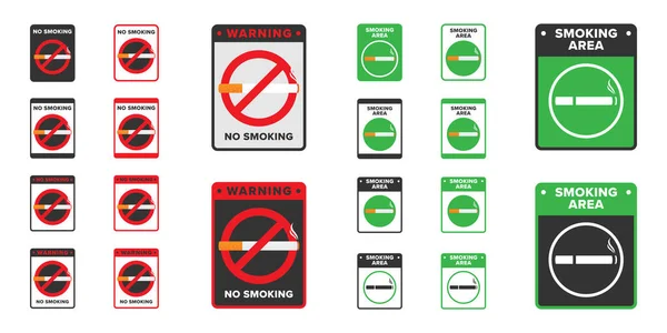 Rauchen Symbol Zeichen Vektor Design Raucherbereich Icon Board Grüne Farbe — Stockvektor